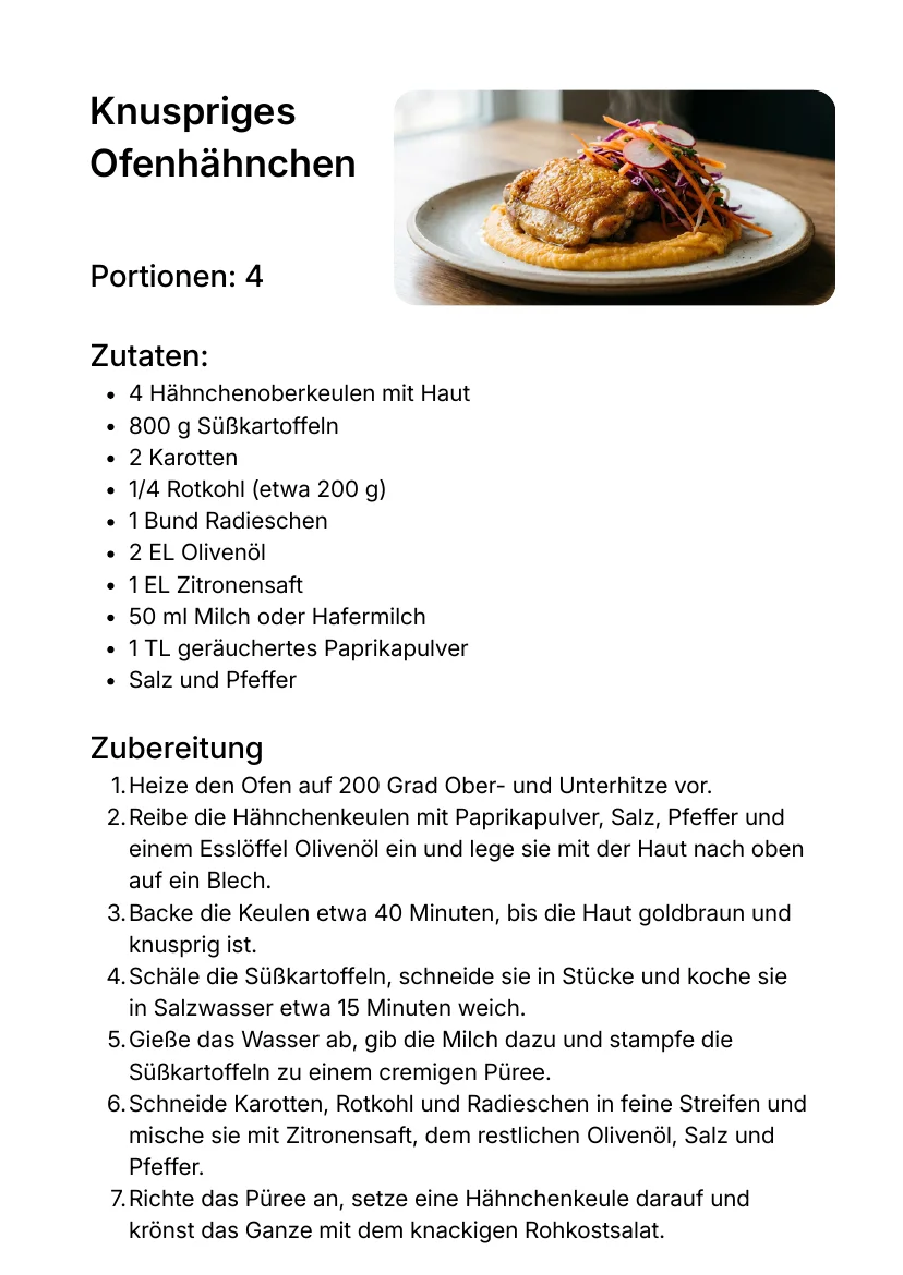 Vorschau: Gerichte unterschiedlicher Texturen