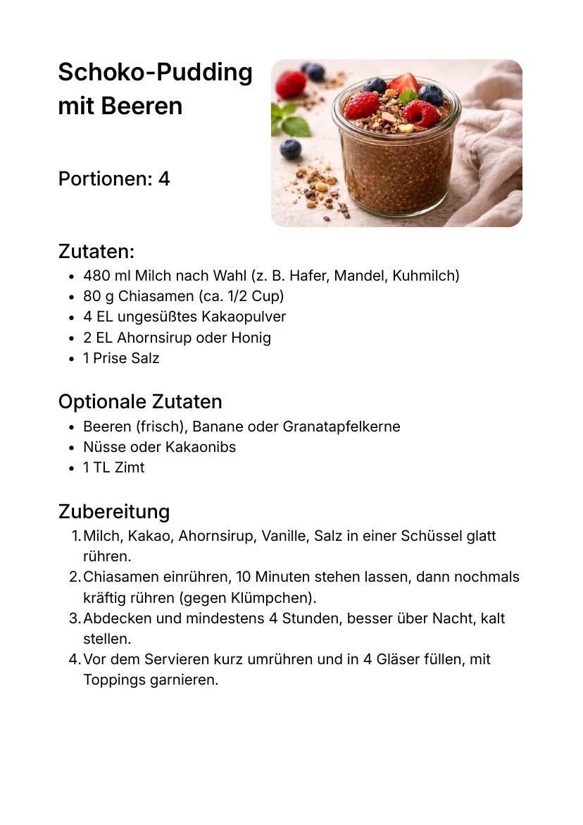 Vorschau: Kakao-Rezepte